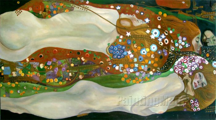 Gustav Klimt Water Serpents II hand painted oil painting on canvas