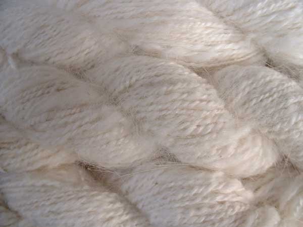Natural white angora rabbit fur yarn