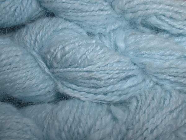 light blue 100 percent angora yarn