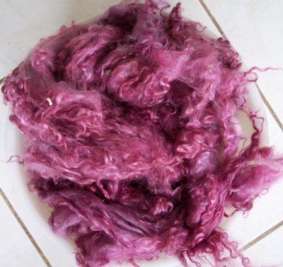 violet mohair locks handspinning felting crafting fiber
