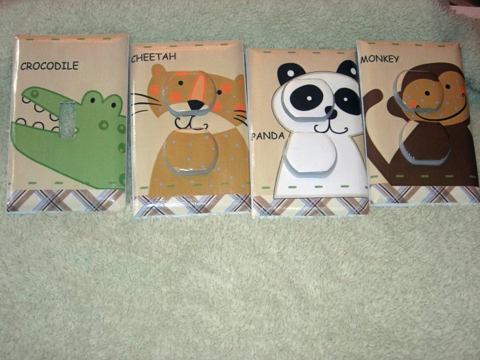 Light switch covers m/w Day at the zoo nojo