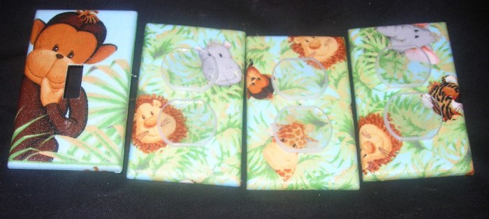 LIGHT SWITCH AND OUTLET COVERS M/W PATTY REED JUNGLE BABIES