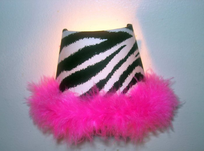 Custom zebra night light with hot pink boa