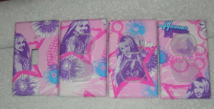 light switch and outlet covers with saftey plugs made with HANNAH MONTANA