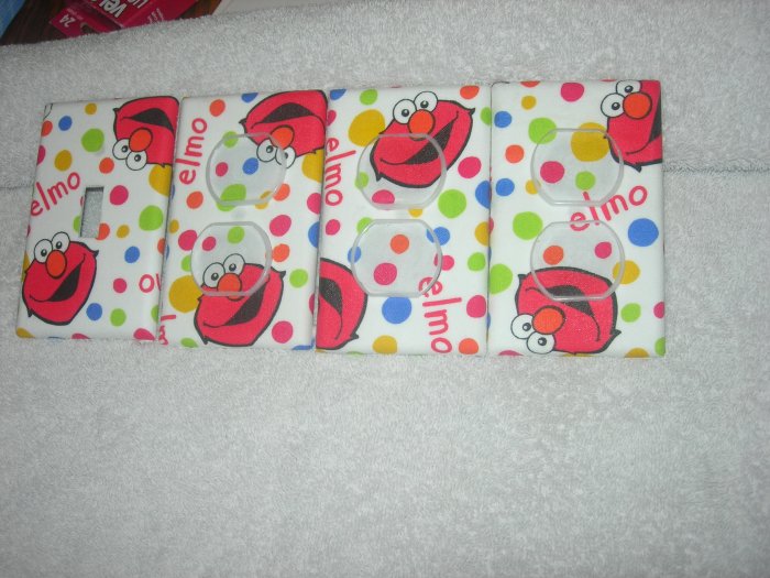 light switch covers made with elmo fabric