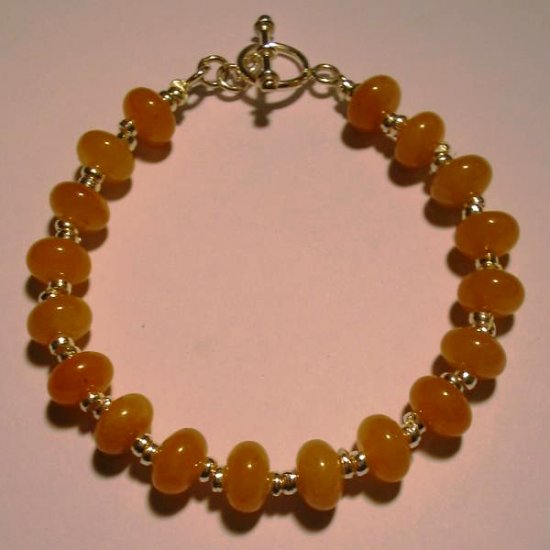 Handcrafted Silver Jewelry - Handmade .950 Silver Bracelet with Carnelina