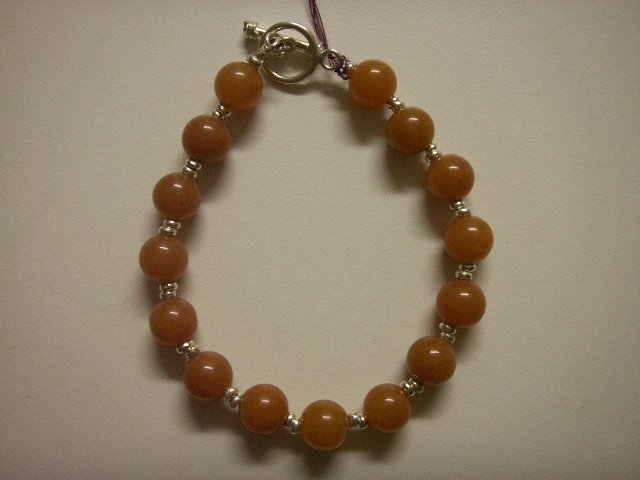 Handcrafted Silver Jewelry - Handmade .950 Pure silver Bracelet with Carnelina Stone