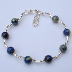 .950 Silver Bracelet with Lapis Lazuli *EMAIL SIZE FOR AVAILABILITY AND PRICE*
