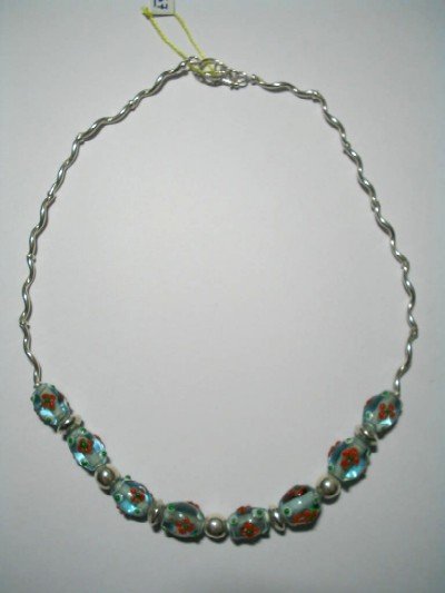 .950 Silver Necklace with Murano *EMAIL SIZE FOR AVAILABILITY AND PRICE*