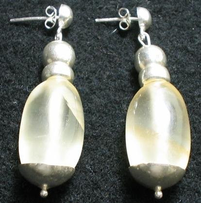 .950 Pure Silver Earrings with Opal