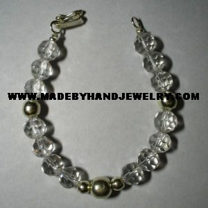 Handmade .950 Silver Bracelet with Clear Murano