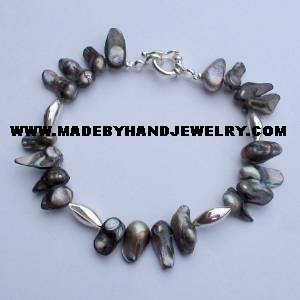 .950 Silver Bracelet with Nacar *EMAIL SIZE FOR AVAILABILITY AND PRICE*