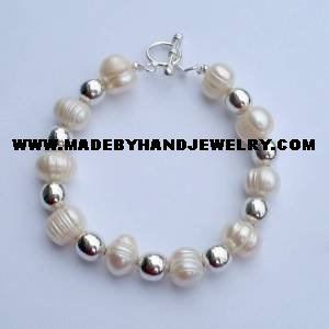 .950 Silver Bracelet with River Pearls *EMAIL SIZE FOR AVAILABILITY AND PRICE*