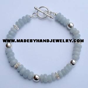.950 Silver Bracelet with Celestine *EMAIL SIZE FOR AVAILABILITY AND PRICE*