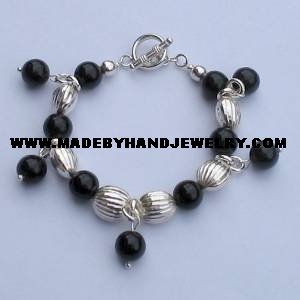 .950 Silver Bracelet with Black Onyx *EMAIL SIZE FOR AVAILABILITY AND PRICE*