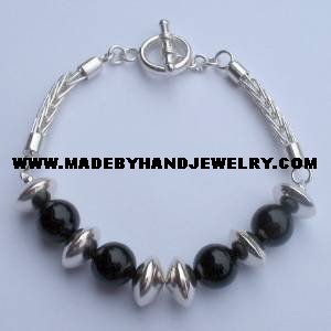 .950 Silver Bracelet with Black Onyx *EMAIL SIZE FOR AVAILABILITY AND PRICE*