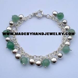 .950 Silver Bracelet with Jade *EMAIL SIZE FOR AVAILABILITY AND PRICE*