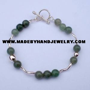 .950 Silver Bracelet with Jade *EMAIL SIZE FOR AVAILABILITY AND PRICE*