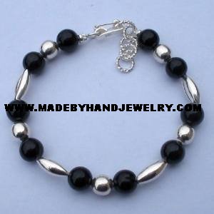.950 Silver Bracelet with Black Onyx *EMAIL SIZE FOR AVAILABILITY AND PRICE*