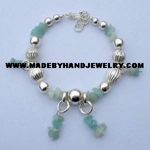 .950 Silver Bracelet with Light Blue Agate *EMAIL SIZE FOR AVAILABILITY AND PRICE*