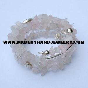 .950 Silver Bracelet with Pink Quartz *EMAIL SIZE FOR AVAILABILITY AND PRICE*