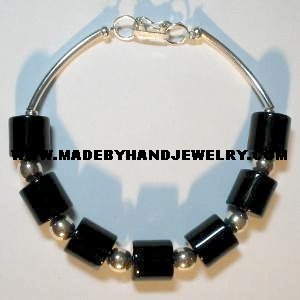 .950 Silver Bracelet with Black Onyx *EMAIL SIZE FOR AVAILABILITY AND PRICE*