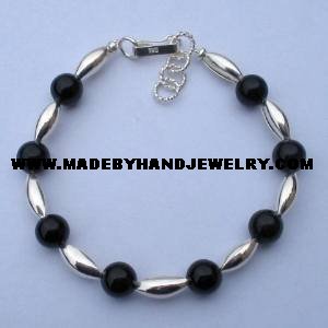.950 Silver Bracelet with Black Onyx *EMAIL SIZE FOR AVAILABILITY AND PRICE*