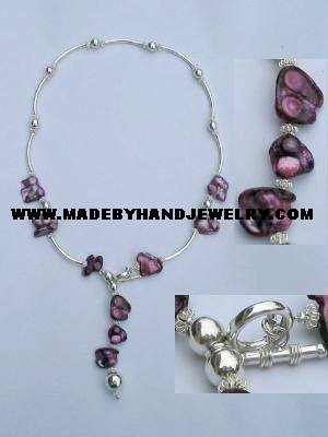 .950 Silver Necklace with Nacar *EMAIL SIZE FOR AVAILABILITY AND PRICE*