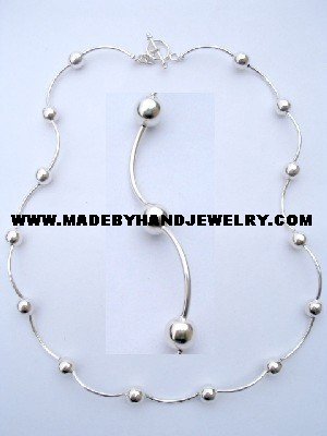 .950 Silver Necklace with No. 6 Spheres *EMAIL SIZE FOR AVAILABILITY AND PRICE*