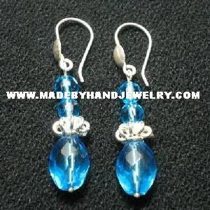.950 Pure Silver Earrings with Turqoise colored Murano