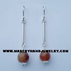 .950 Pure Silver Earrings with Opal