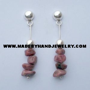 .950 Pure Silver Earrings with Clorodosite