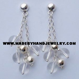 .950 Pure Silver Earrings with Crystal Quartz