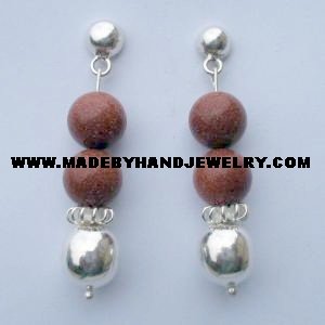 .950 Pure Silver Earrings with Gold Rain