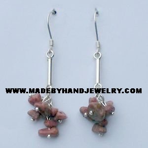 .950 Pure Silver Earrings with Clorodosite