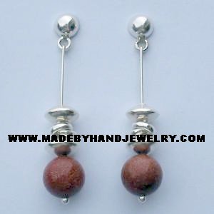 .950 Pure Silver Earrings with Gold Rain