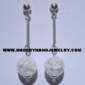 .950 Pure Silver Earrings with Quartz