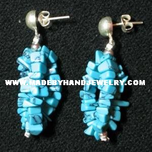 .950 Pure Silver Earrings with Turqoise