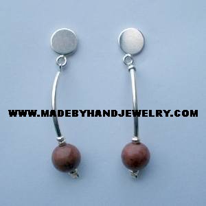 Handmade .950 Pure silver earrings with Clorodosite
