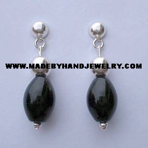 Handmade .950 Pure silver earrings with Black Onyx