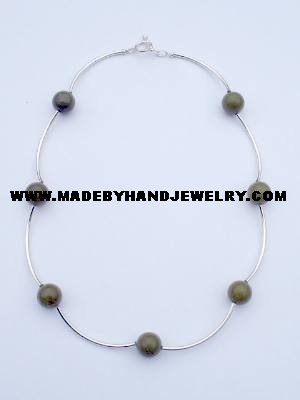 .950 Silver Necklace with Serpentine *EMAIL SIZE FOR AVAILABILITY AND PRICE*