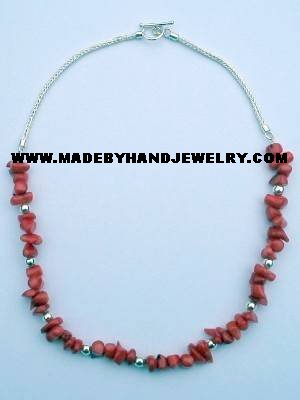 .950 Silver Necklace with Red Coral *EMAIL SIZE FOR AVAILABILITY AND PRICE*