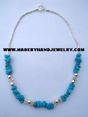 .950 Silver Necklace with Turqoise *EMAIL SIZE FOR AVAILABILITY AND PRICE*