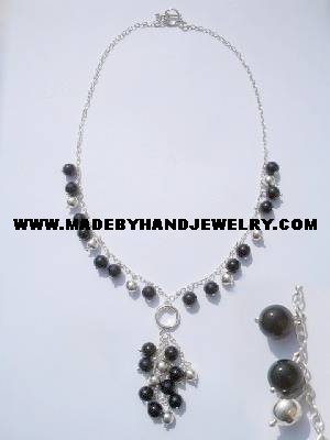 .950 Silver Necklace with Black Onyx *EMAIL SIZE FOR AVAILABILITY AND PRICE*