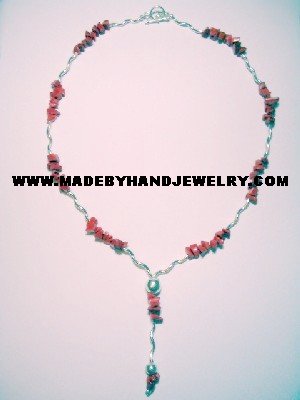 .950 Silver Necklace with Red Coral *EMAIL SIZE FOR AVAILABILITY AND PRICE*