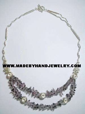 .950 Silver Necklace with Amethyst *EMAIL SIZE FOR AVAILABILITY AND PRICE*