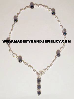 Handmade .950 pure silver necklace and Black Onyx