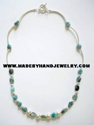 Handmade .950 Silver Necklace with REAL Peruvian Turqoise