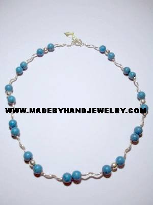 Handmade .950 Silver Necklace with REAL Turqoise