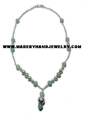 Handmade .950 Silver Necklace with REAL Jade